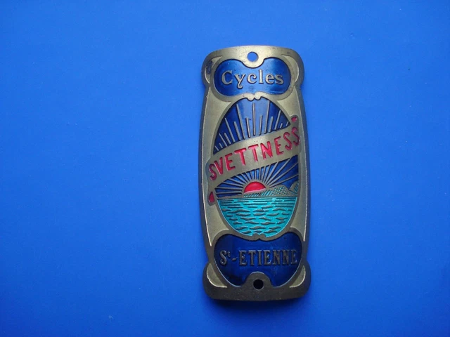 Ancienne Plaque Vélo Cycles HELIUM France – Bicycle Headbadge Vintage En émail, Collection Cycle